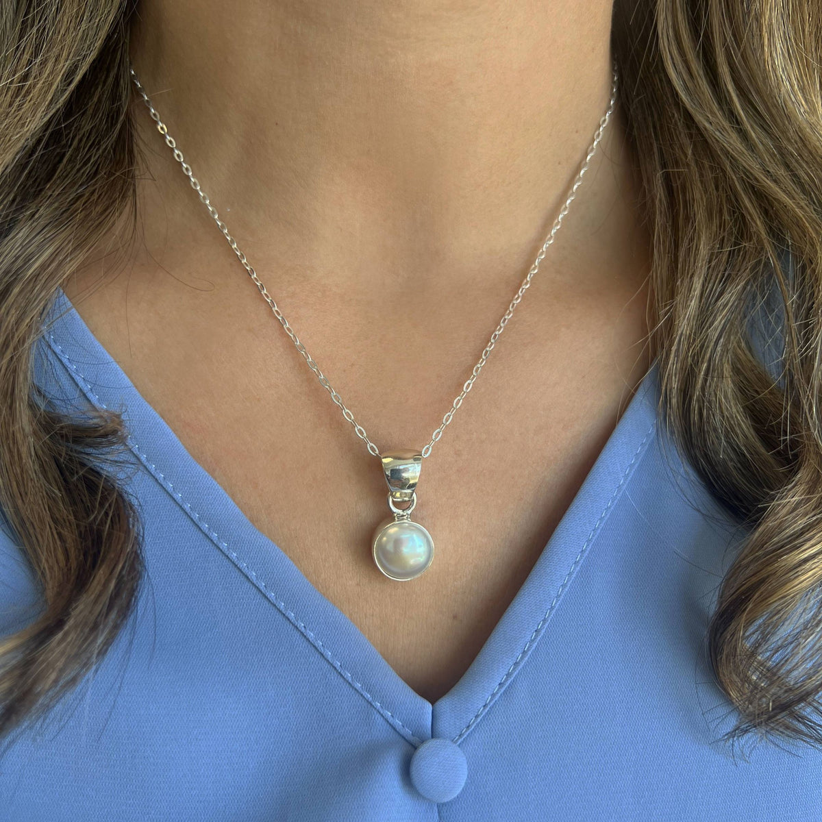 Sterling Silver Pearl Pendant | Charles Albert Jewelry