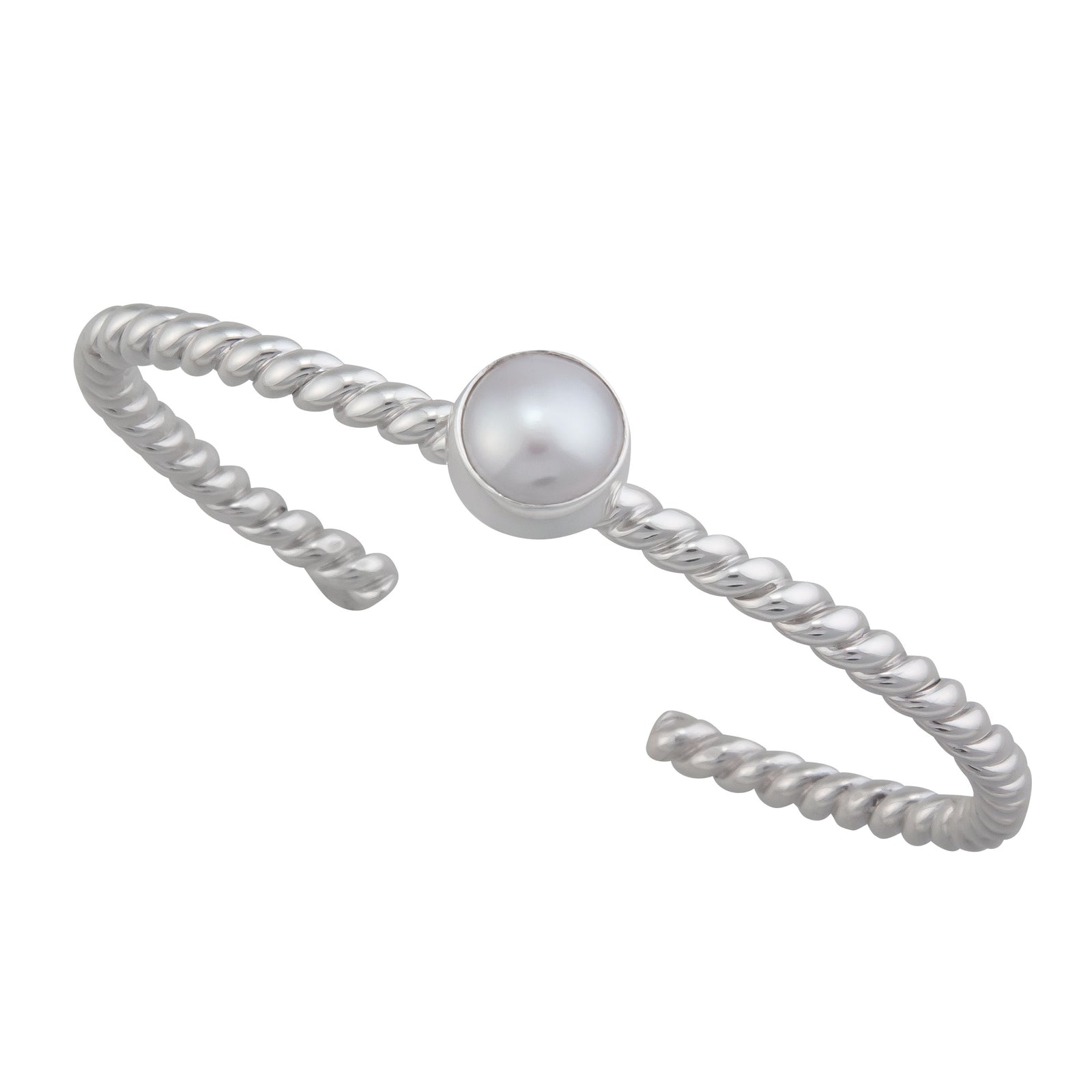 Sterling Silver Pearl Twist Mini Cuff | Charles Albert Jewelry