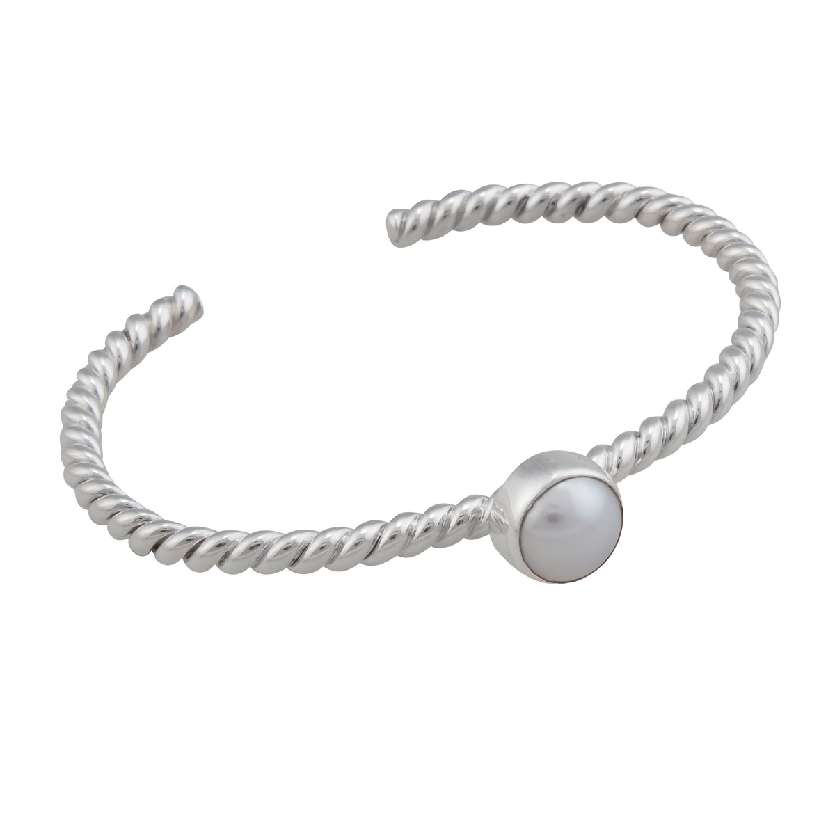 Sterling Silver Pearl Twist Mini Cuff | Charles Albert Jewelry