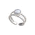 Sterling Silver Pearl Twisted Adjustable Cuff Ring | Charles Albert Jewelry