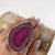 Sterling Silver Pink Agate Slice Adjustable Ring - Style #7 | Charles Albert Jewelry