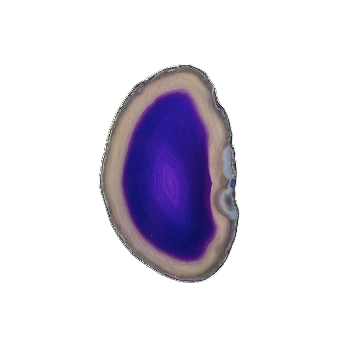 Sterling Silver Purple Agate Slice Adjustable Ring - Style #6 | Charles Albert Jewelry