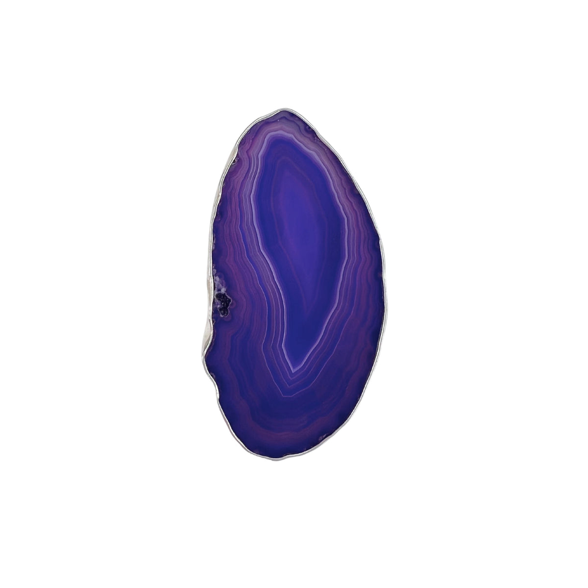 Sterling Silver Purple Agate Slice Adjustable Ring - Style #7 | Charles Albert Jewelry
