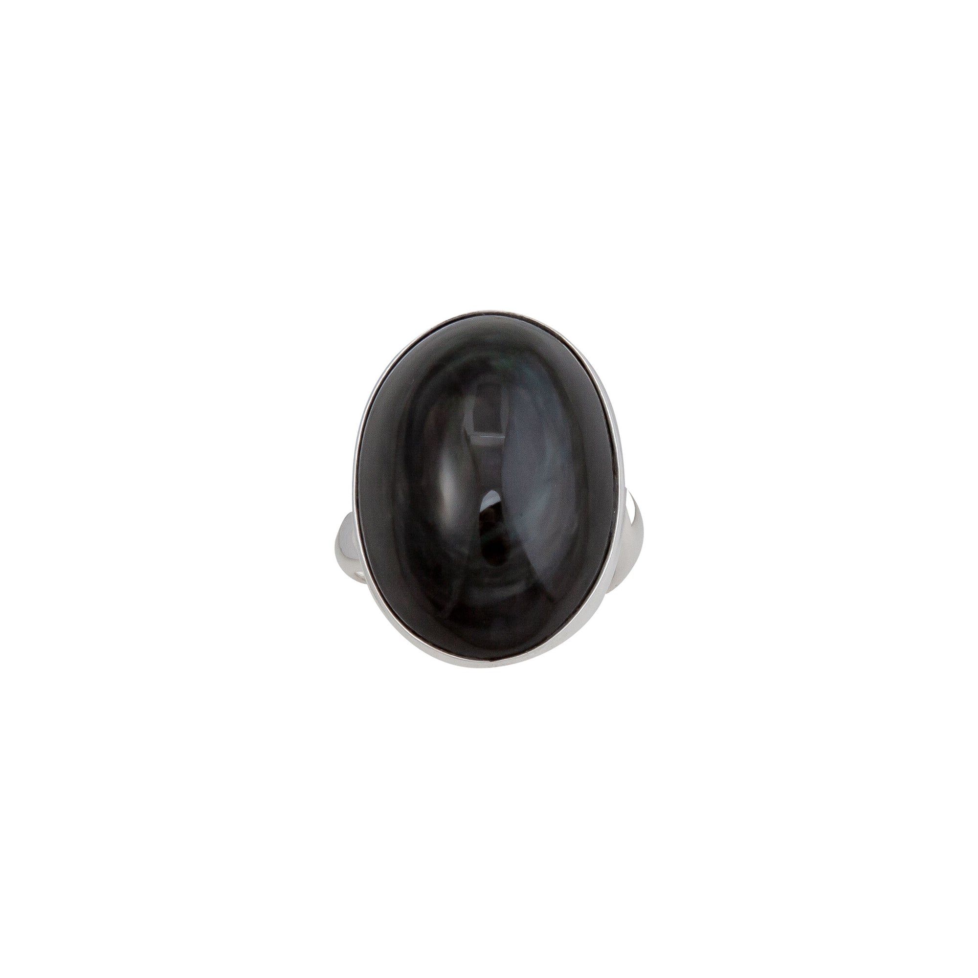 Sterling Silver Rainbow Obsidian Adjustable Ring | Charles Albert Jewelry