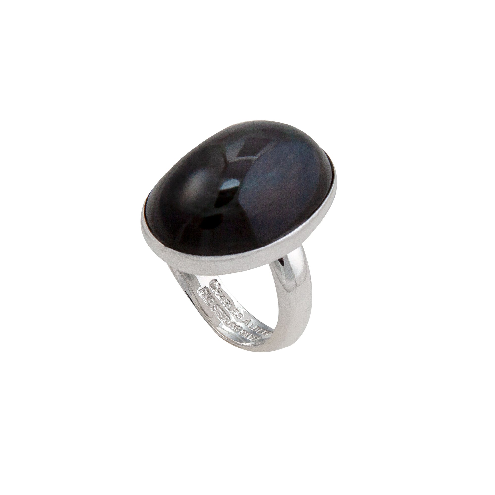 Sterling Silver Rainbow Obsidian Adjustable Ring | Charles Albert Jewelry