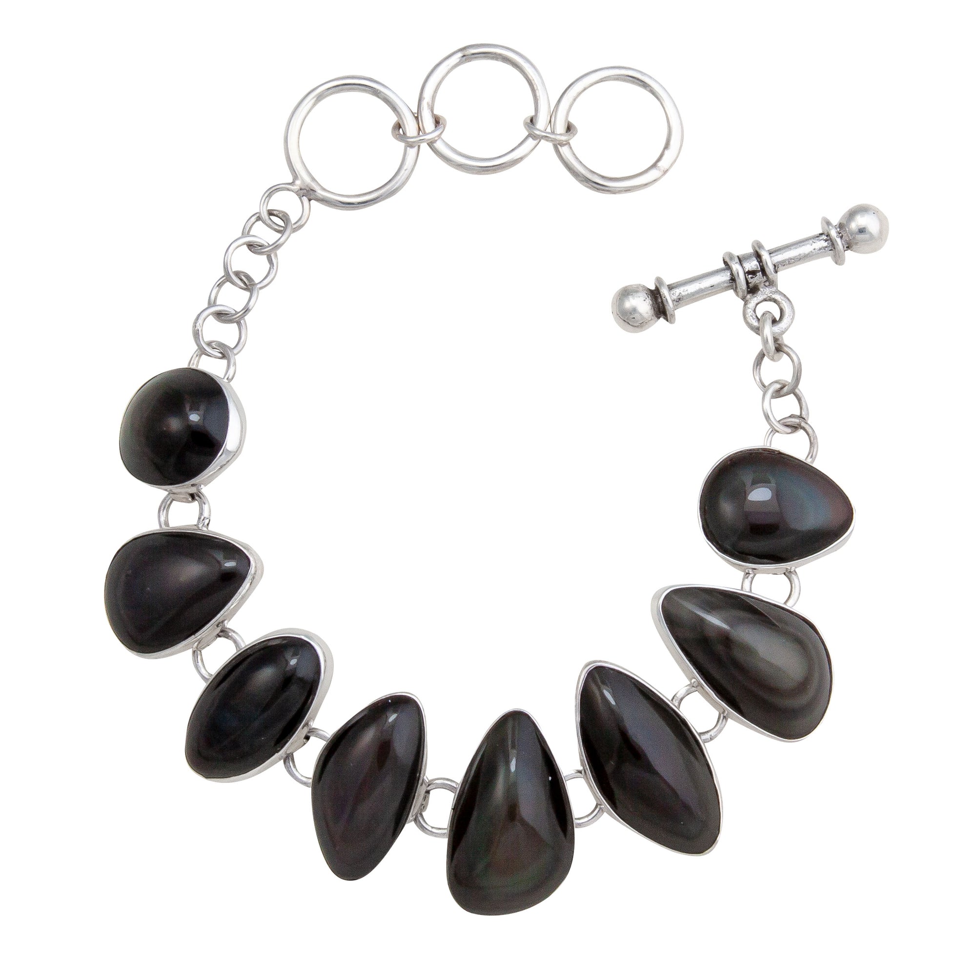 Sterling Silver Rainbow Obsidian Bracelet | Charles Albert Jewelry