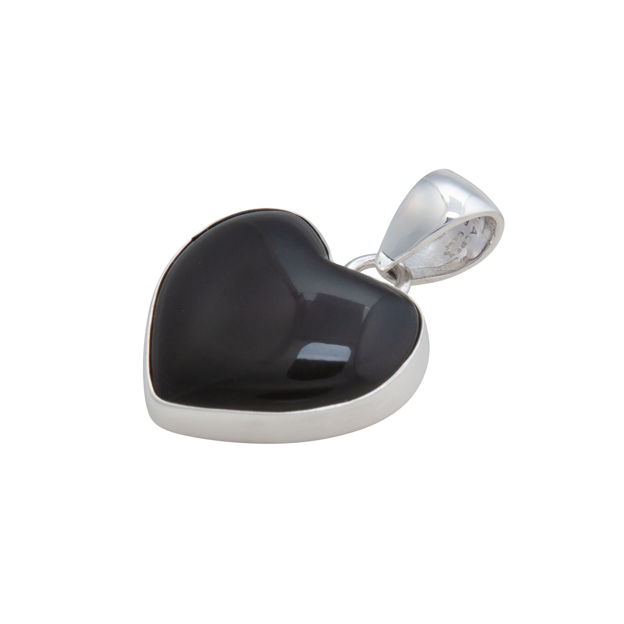 Sterling Silver Rainbow Obsidian Heart Pendant | Charles Albert Jewelry