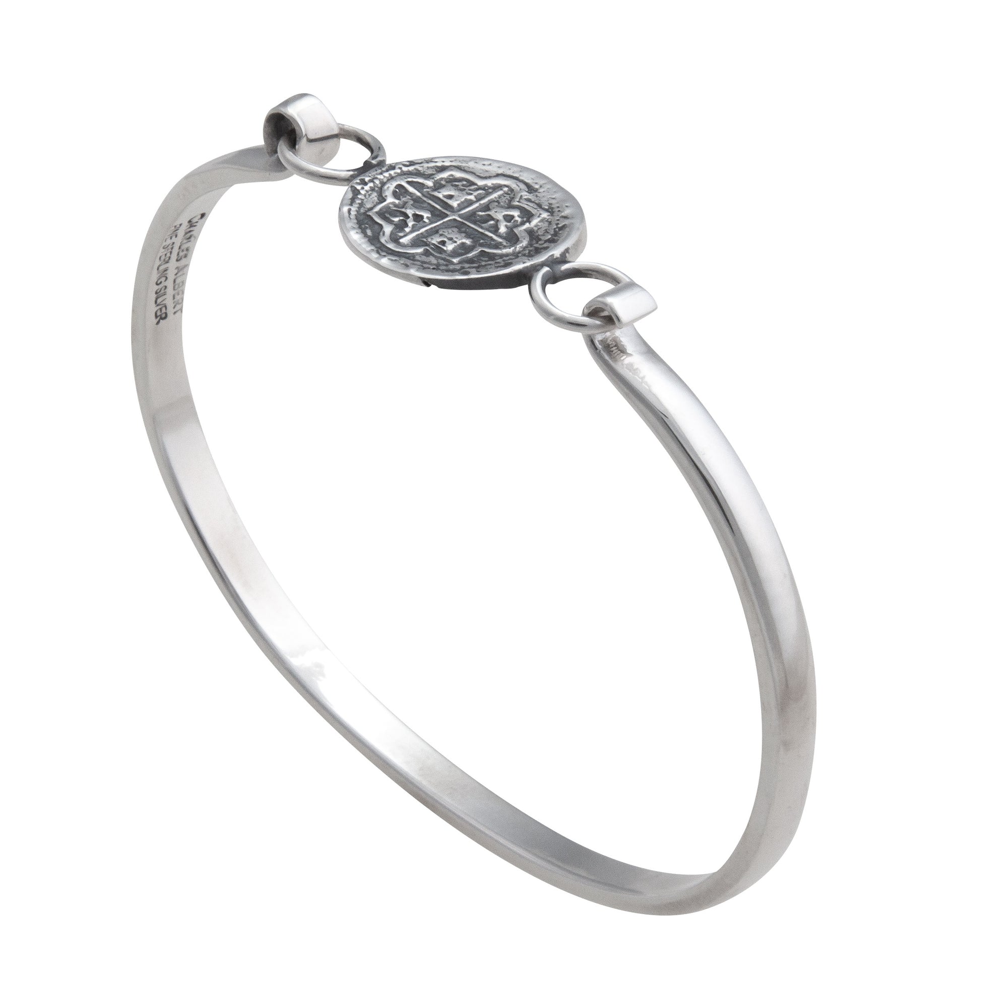 Sterling Silver Replica Spanish Coin Bangle | Charles Albert Jewelry