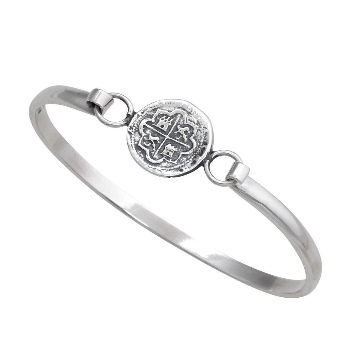 Sterling Silver Replica Spanish Coin Bangle | Charles Albert Jewelry