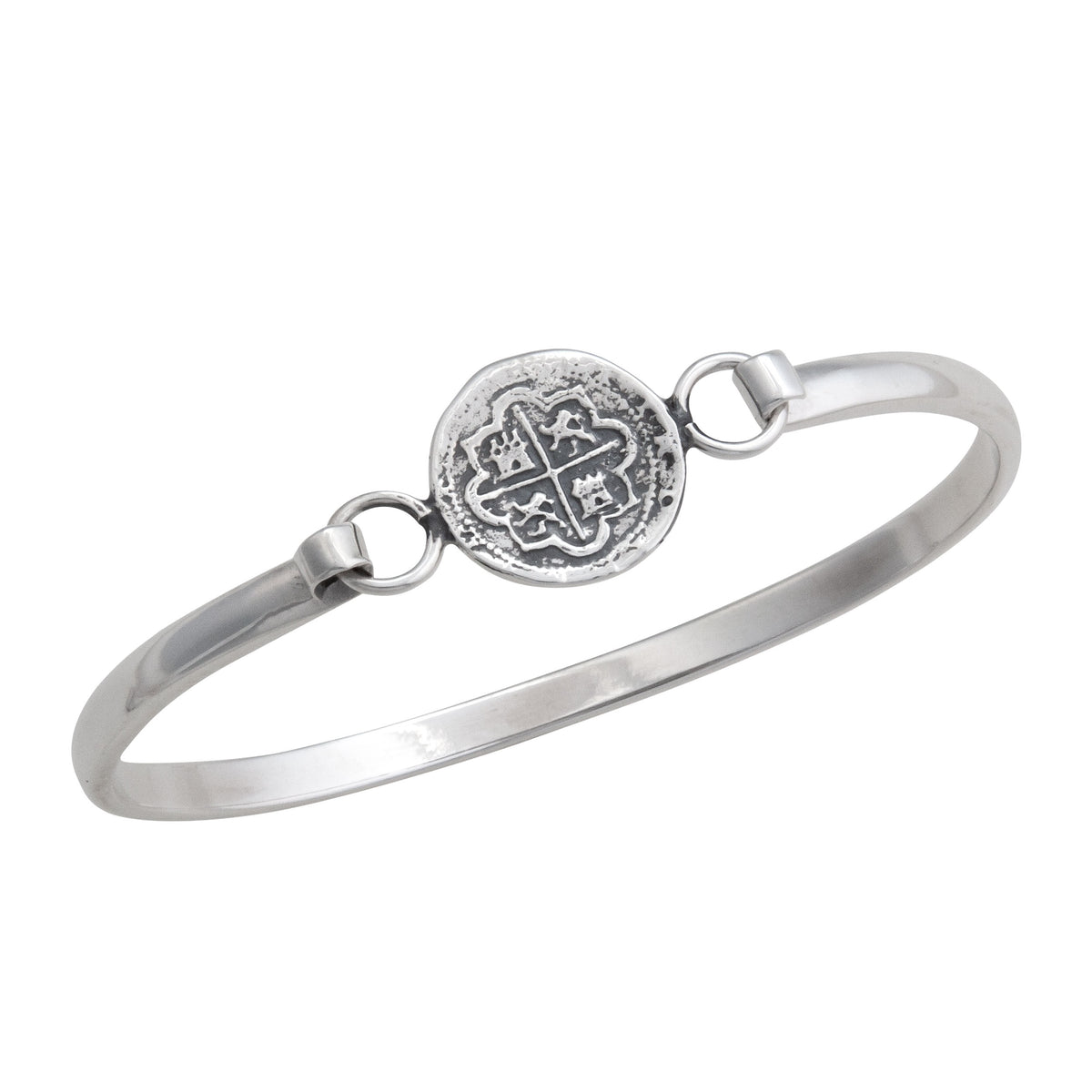 Sterling Silver Replica Spanish Coin Bangle | Charles Albert Jewelry