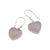 Sterling Silver Rose Quartz Heart Petite Drop Earrings | Charles Albert Jewelry