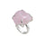 Sterling Silver Rose Quartz Heart Prong Set Adjustable Ring | Charles Albert Jewelry