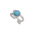 Sterling Silver Round Larimar Double Band Cuff Ring | Charles Albert Jewelry