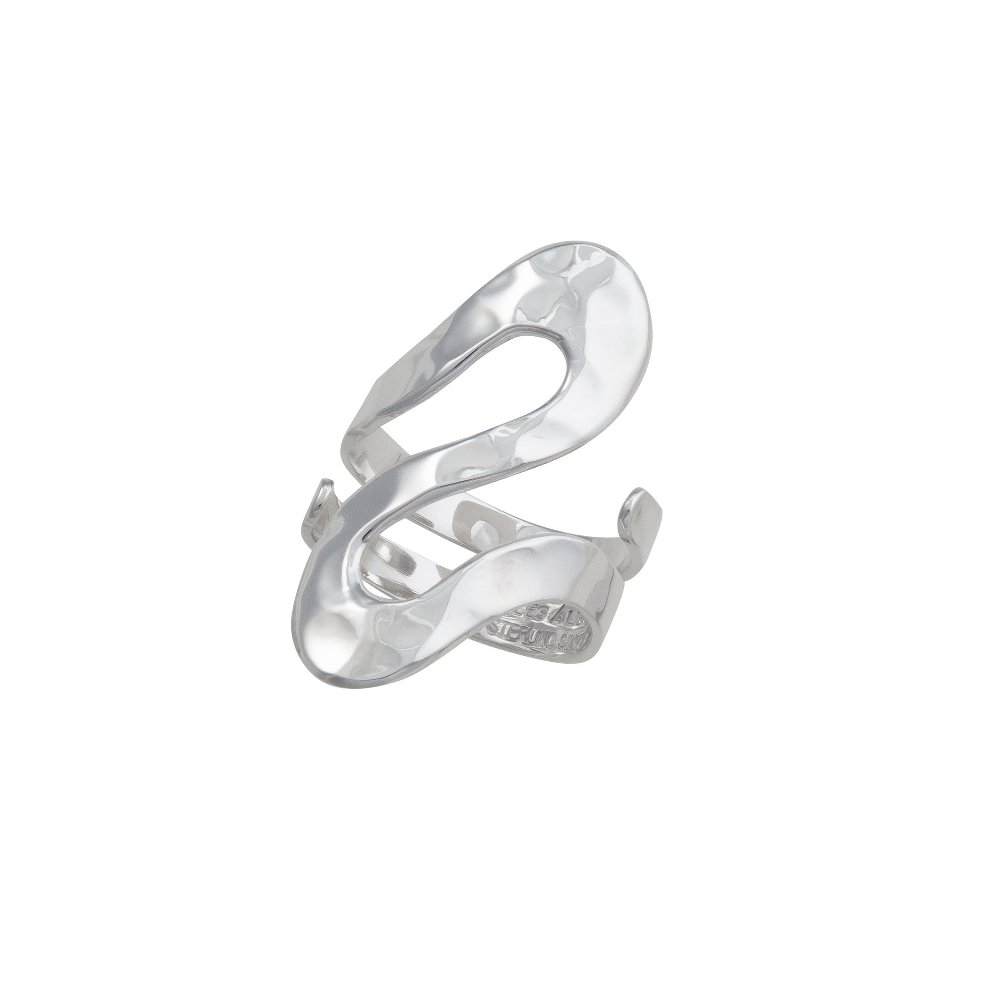 Sterling Silver Serpentine Hammered Adjustable Ring | Charles Albert Jewelry