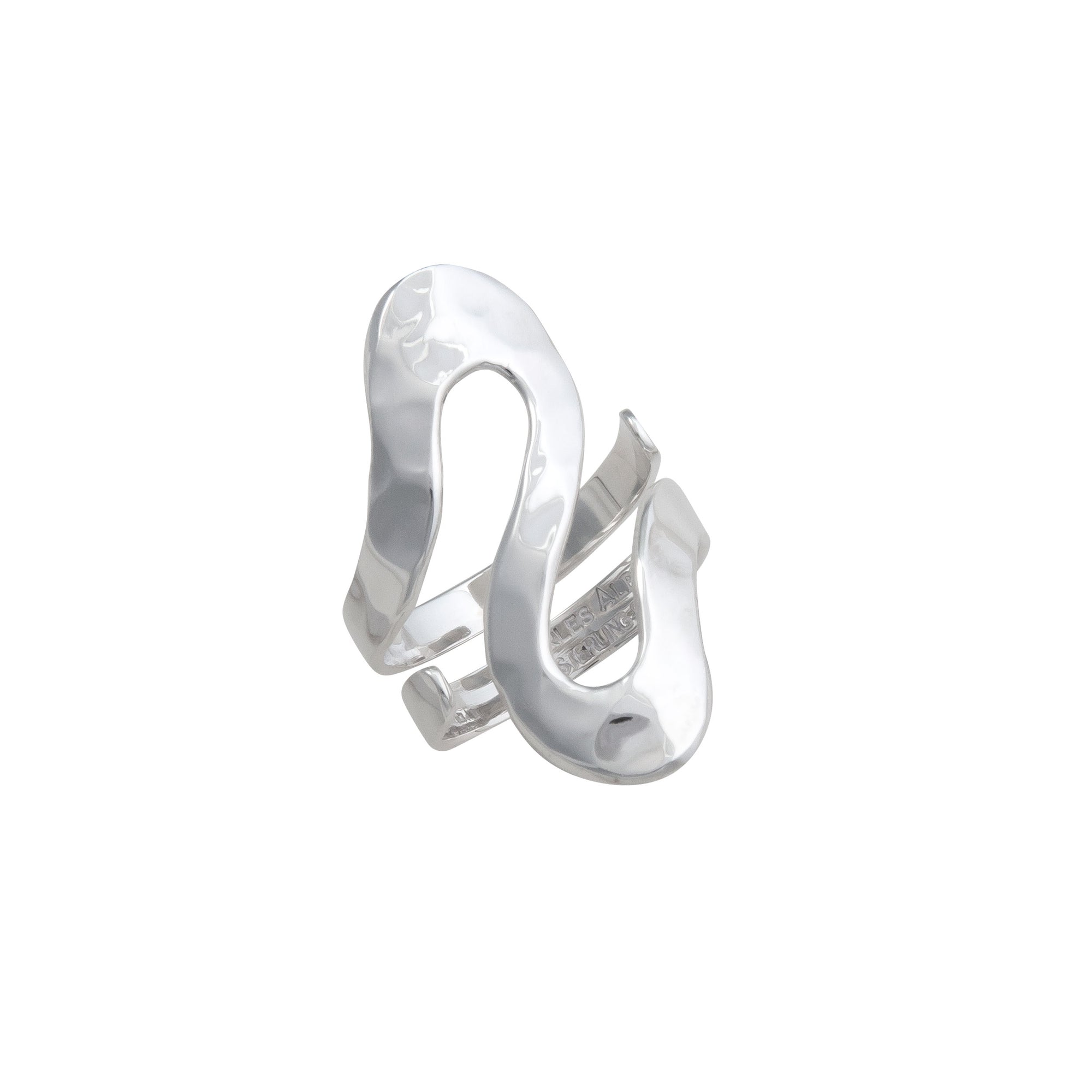 Sterling Silver Serpentine Hammered Adjustable Ring | Charles Albert Jewelry