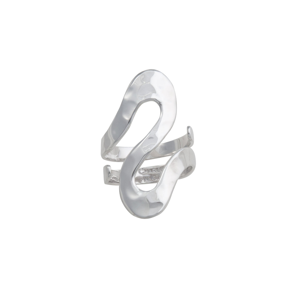 Sterling Silver Serpentine Hammered Adjustable Ring | Charles Albert Jewelry