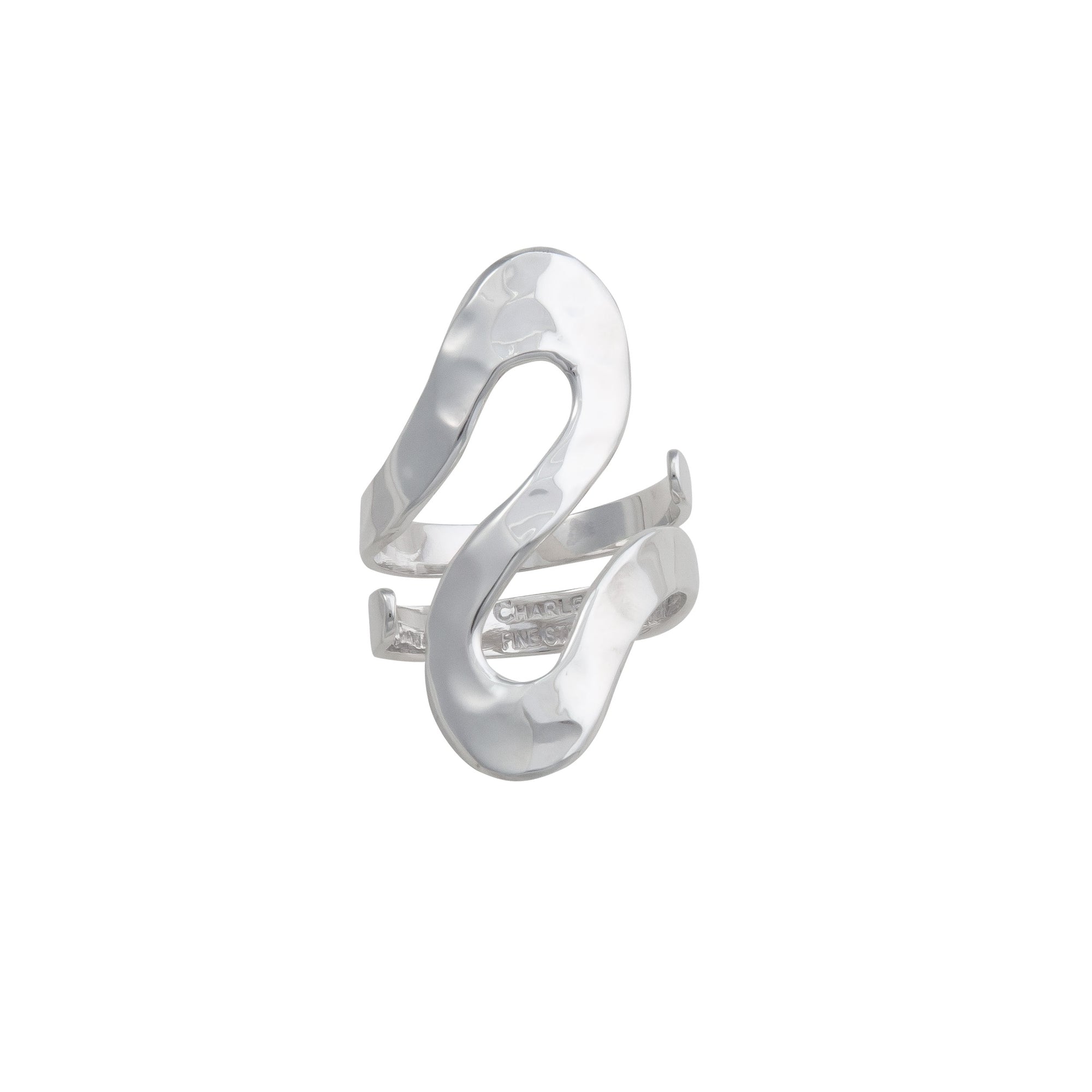 Sterling Silver Serpentine Hammered Adjustable Ring | Charles Albert Jewelry