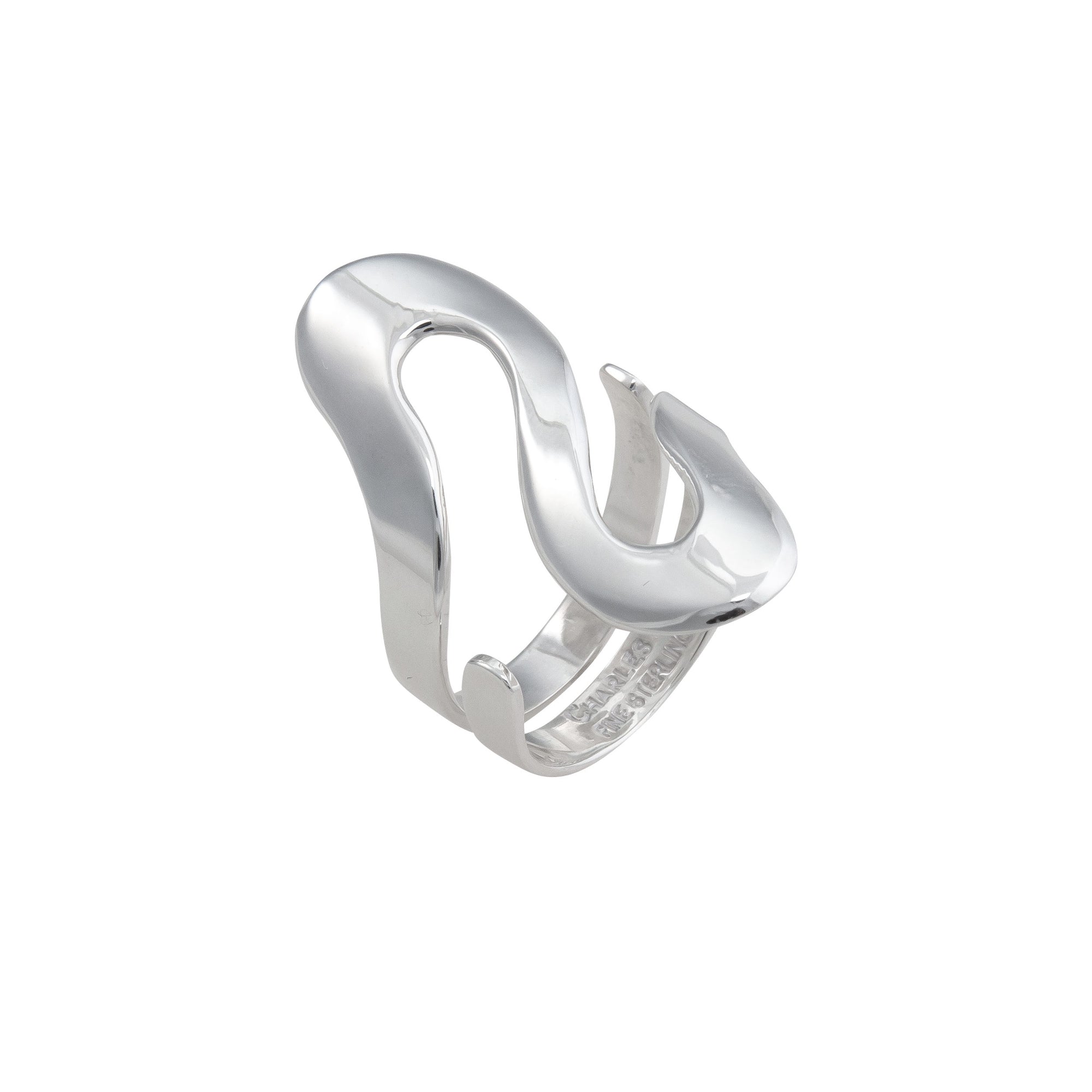 Sterling Silver Serpentine High Polish Adjustable Ring | Charles Albert Jewelry