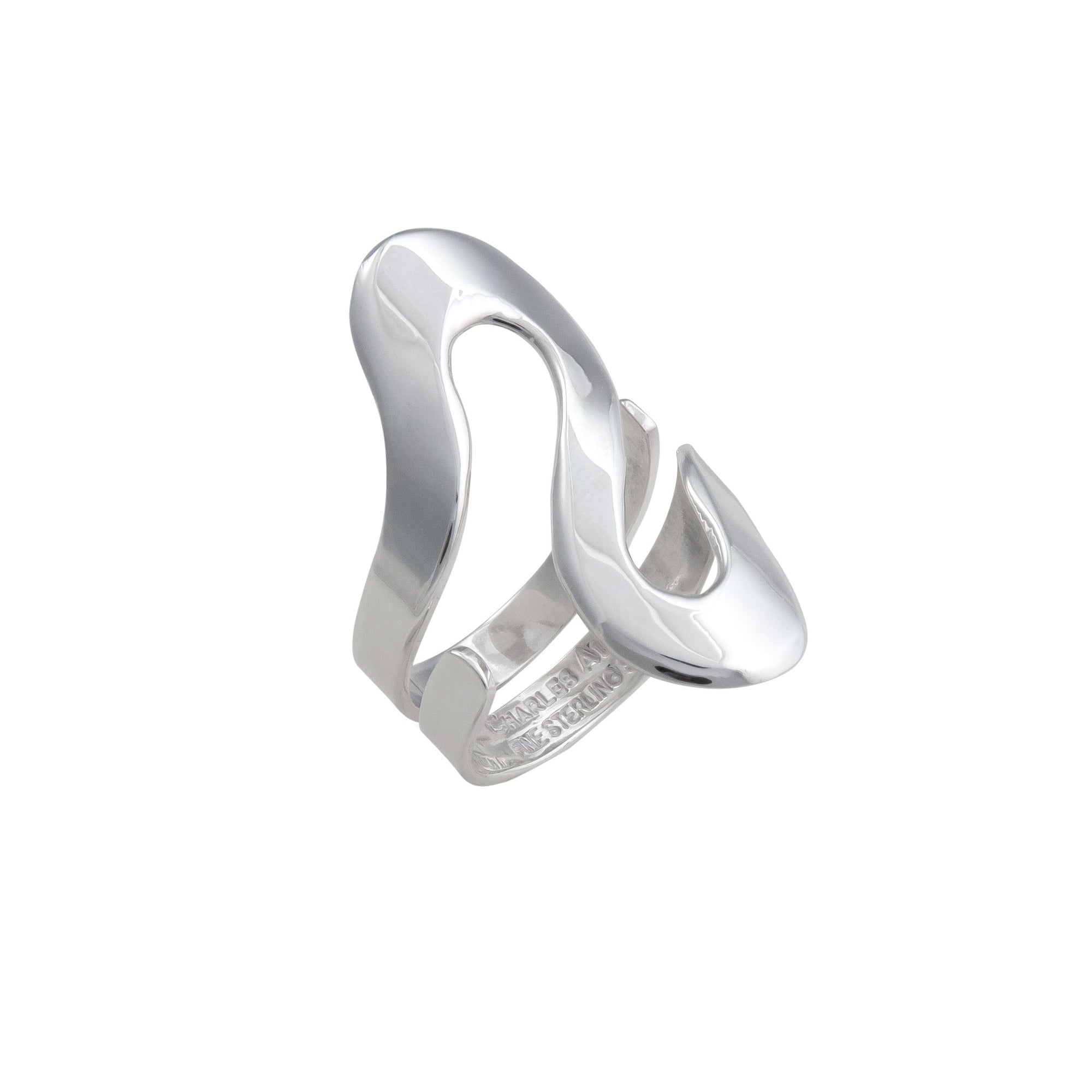 Sterling Silver Serpentine High Polish Adjustable Ring | Charles Albert Jewelry