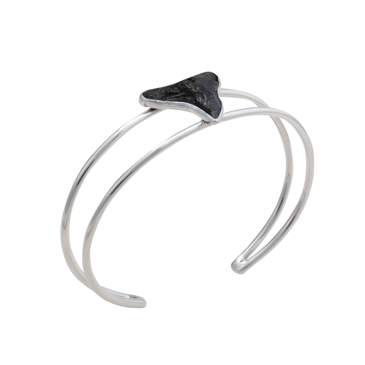 Sterling Silver Shark Tooth Double Band Petite Cuff | Charles Albert Jewelry