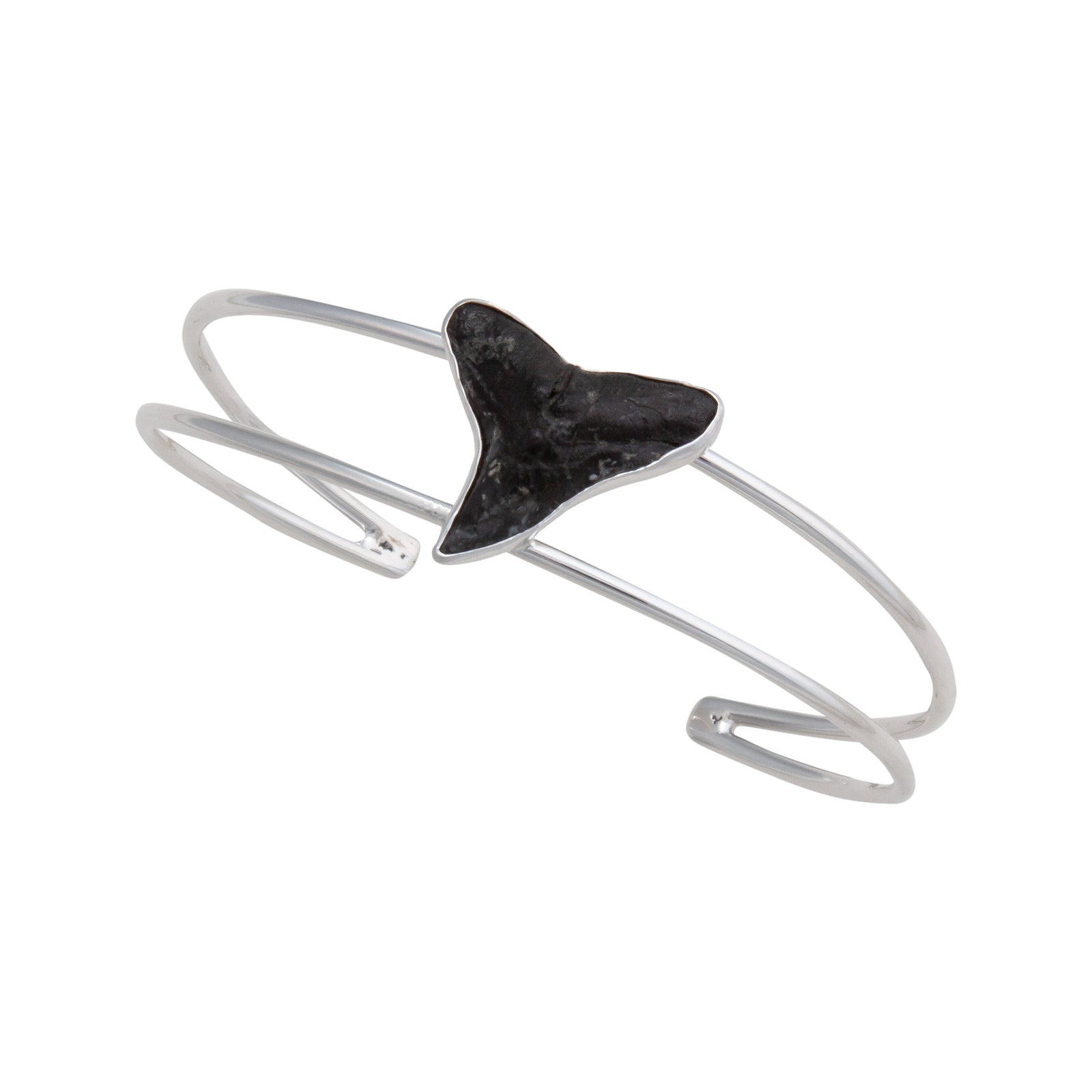 Sterling Silver Shark Tooth Double Band Petite Cuff | Charles Albert Jewelry