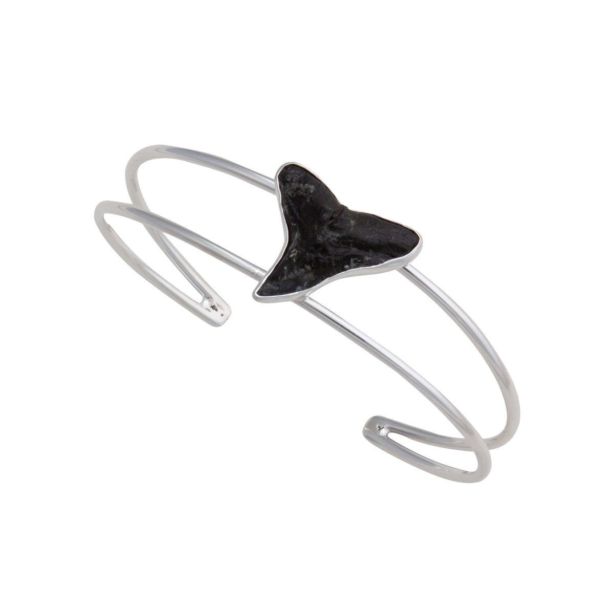 Sterling Silver Shark Tooth Double Band Petite Cuff | Charles Albert Jewelry