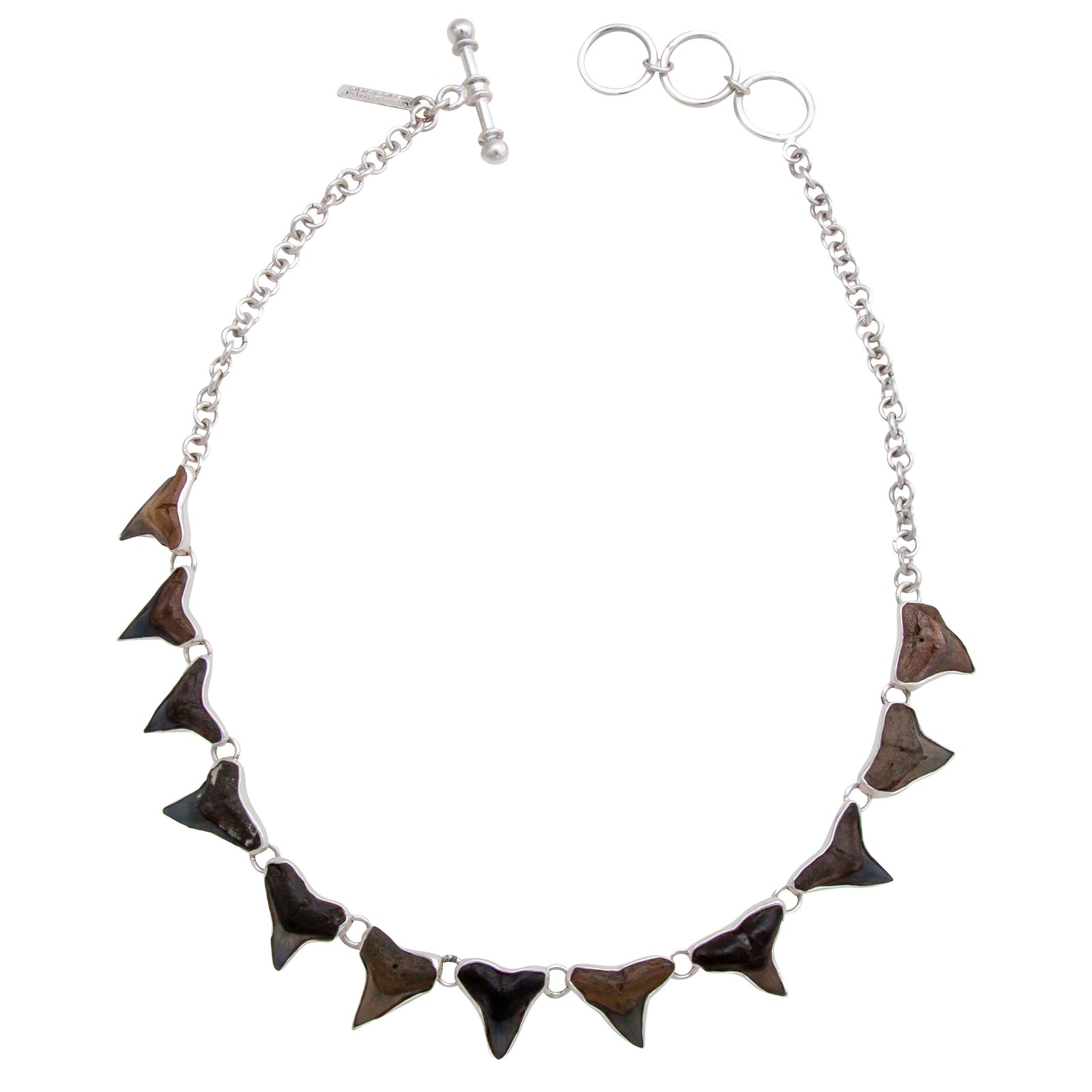 Sterling Silver Small Shark Teeth Necklace | Charles Albert Jewelry