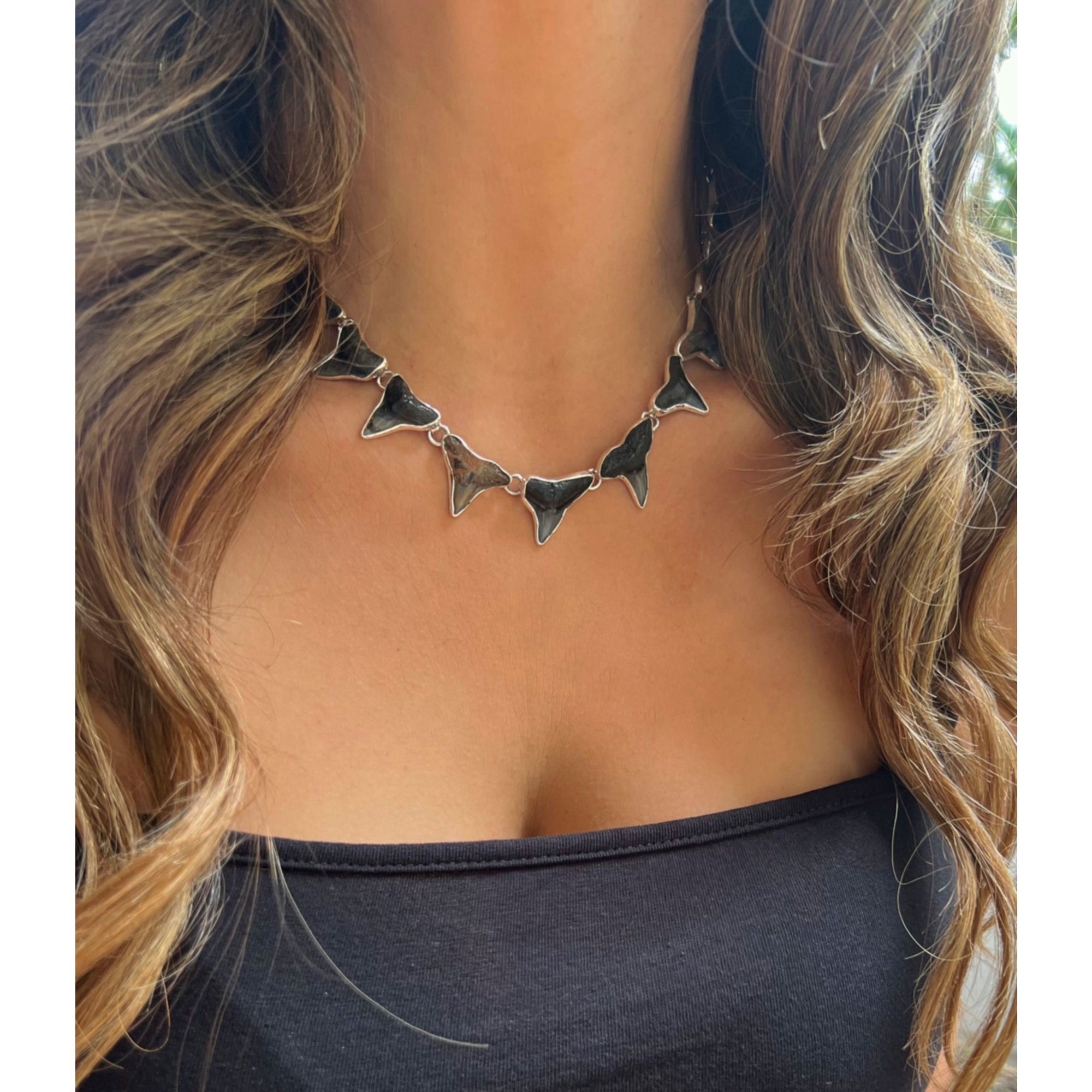 Sterling Silver Shark Teeth Necklace | Charles Albert Jewelry