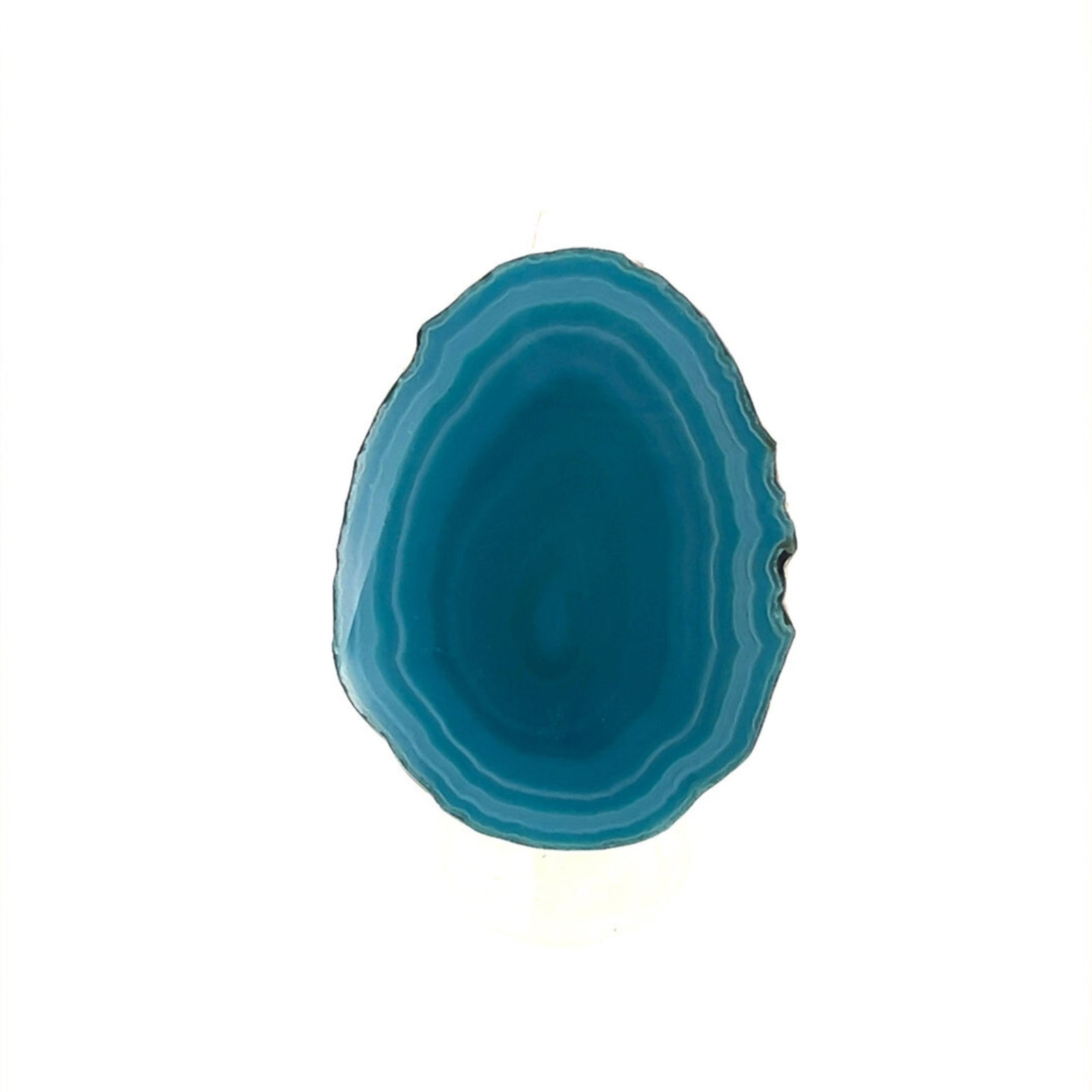 Sterling Silver Teal Agate Slice Adjustable Ring - Style #5 | Charles Albert Jewelry