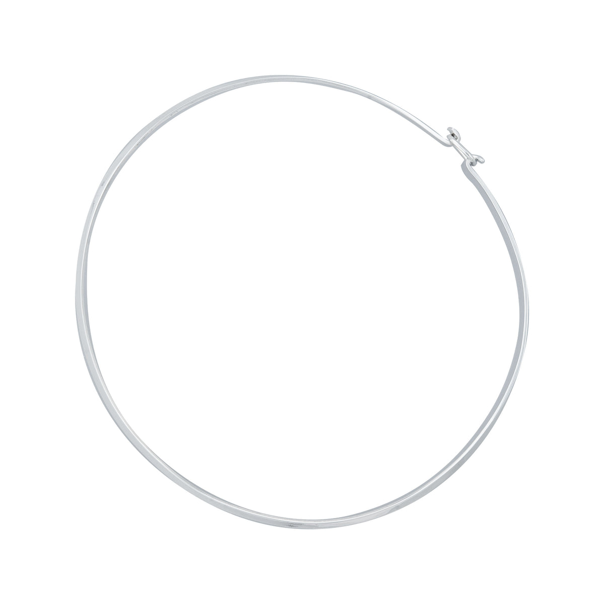 Sterling Silver Thin Round Neckwire with Clasp | Charles Albert Jewelry