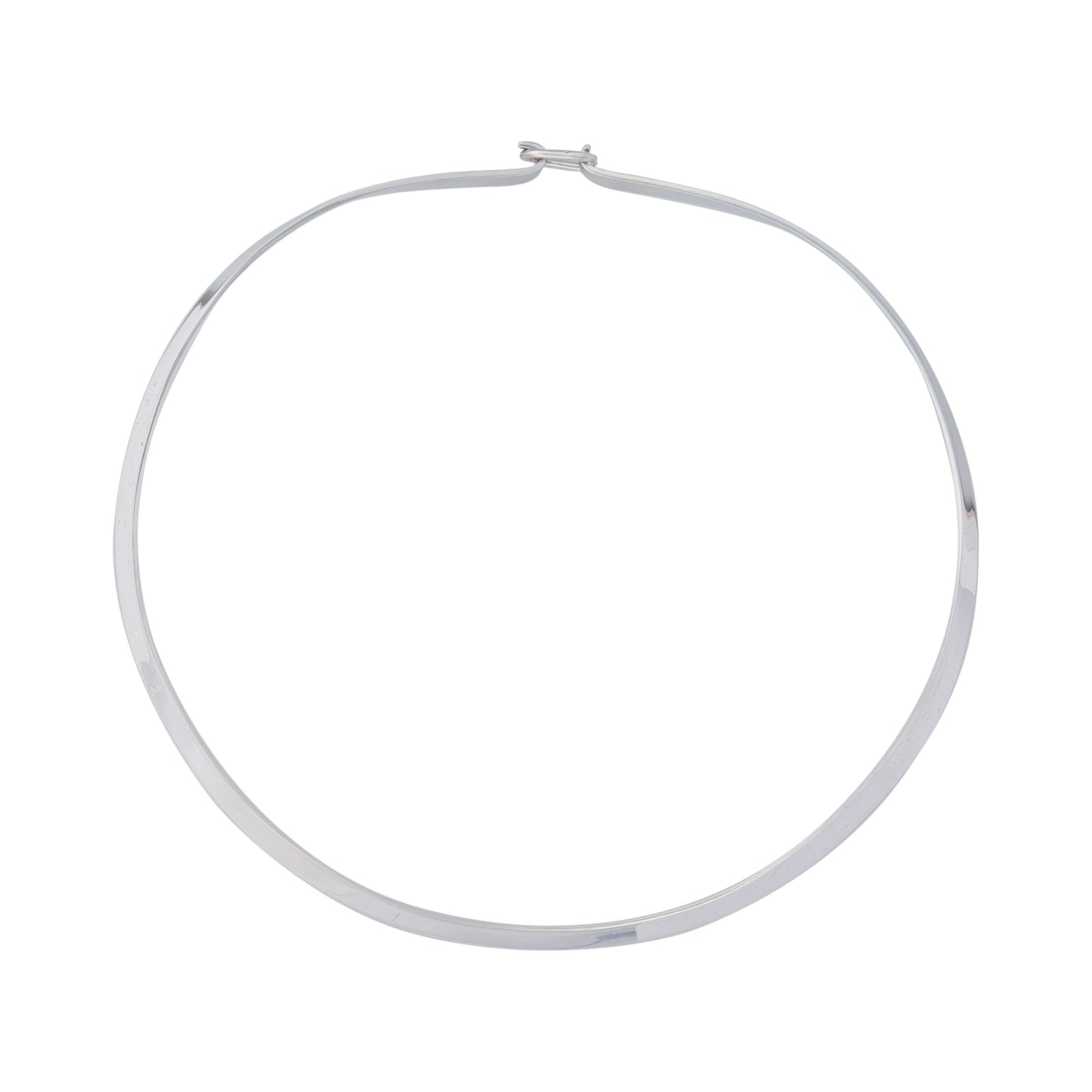Sterling Silver Thin Round Neckwire with Clasp | Charles Albert Jewelry