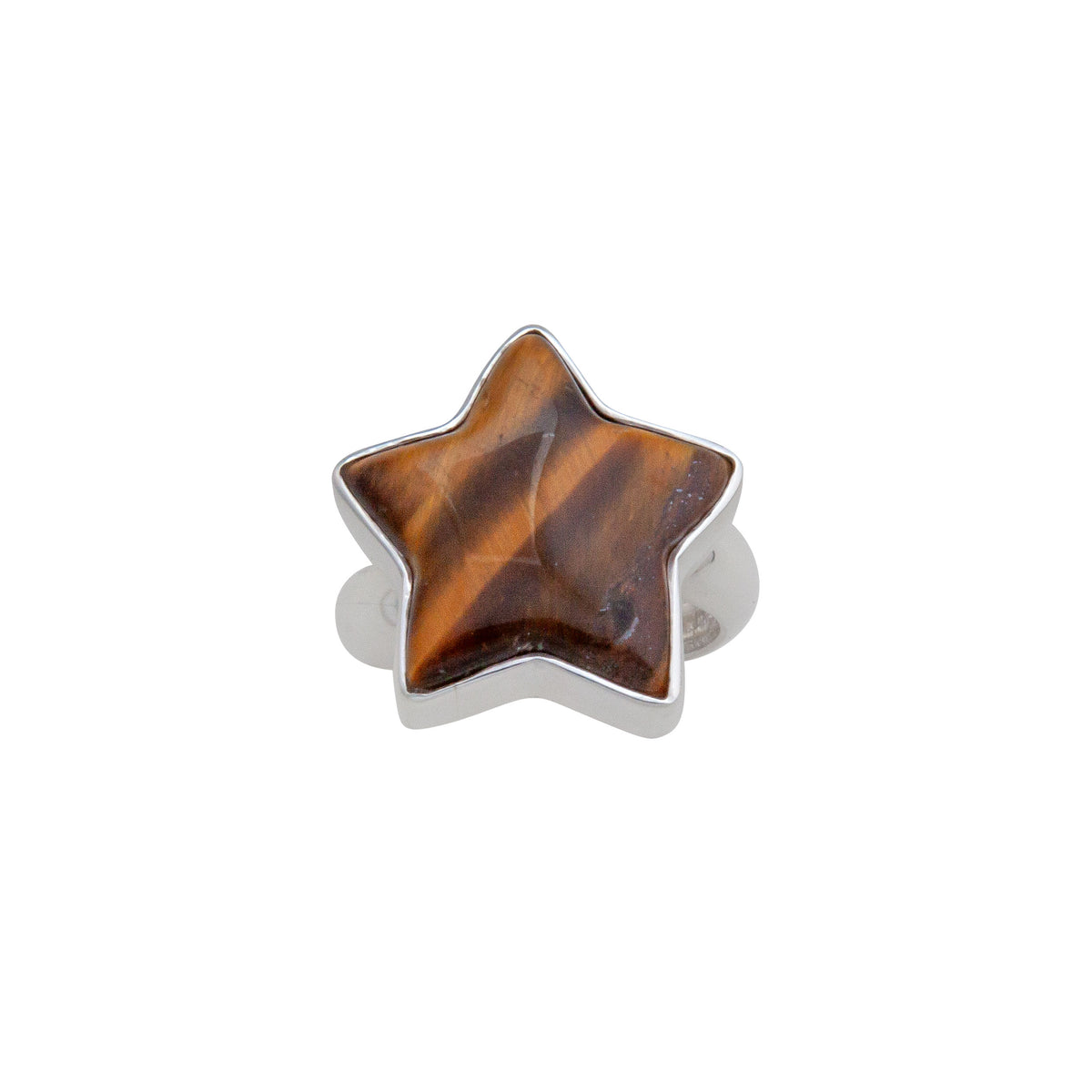 Sterling Silver Tiger Eye Star Adjustable Ring | Charles Albert Jewelry