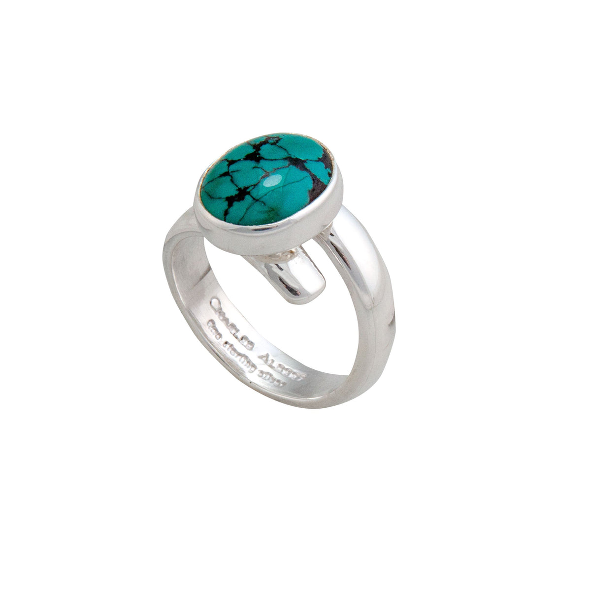 Sterling Silver Turquoise Petite Adjustable Ring | Charles Albert Jewelry