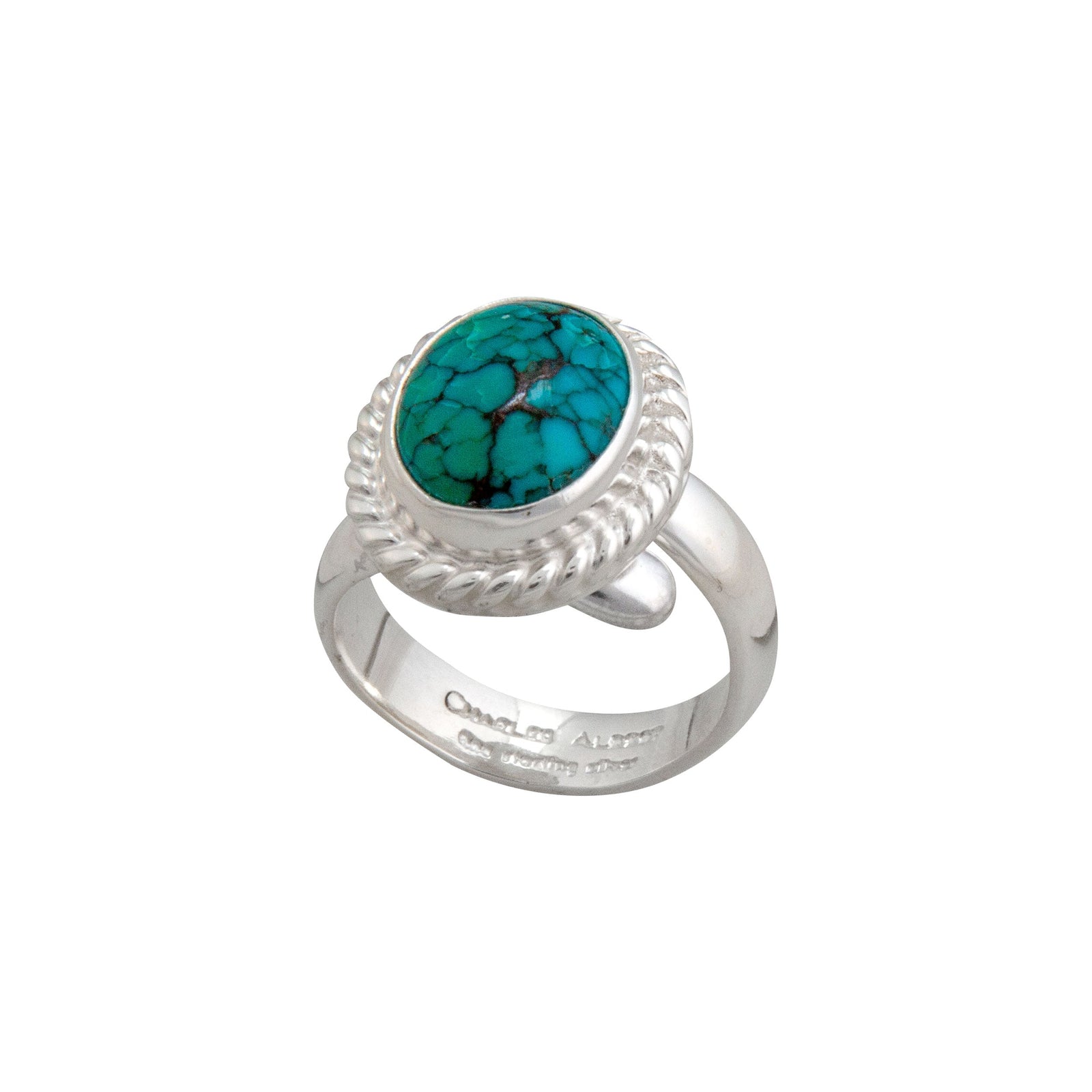 Sterling Silver Turquoise Rope Adjustable Ring | Charles Albert Jewelry