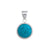 Sterling Silver Turquoise Round Rope Pendant | Charles Albert Jewelry