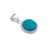 Sterling Silver Turquoise Round Rope Pendant | Charles Albert Jewelry