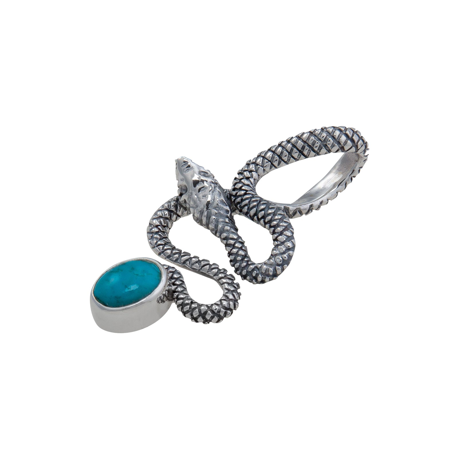Sterling Silver Turquoise Snake Pendant | Charles Albert Jewelry