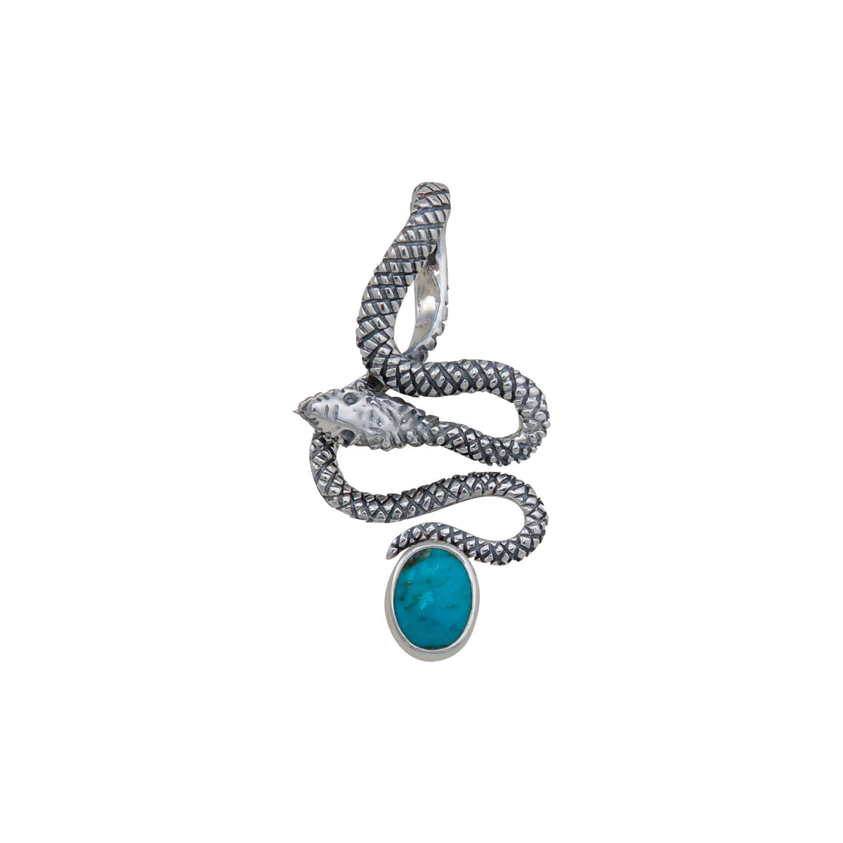 Sterling Silver Turquoise Snake Pendant | Charles Albert Jewelry