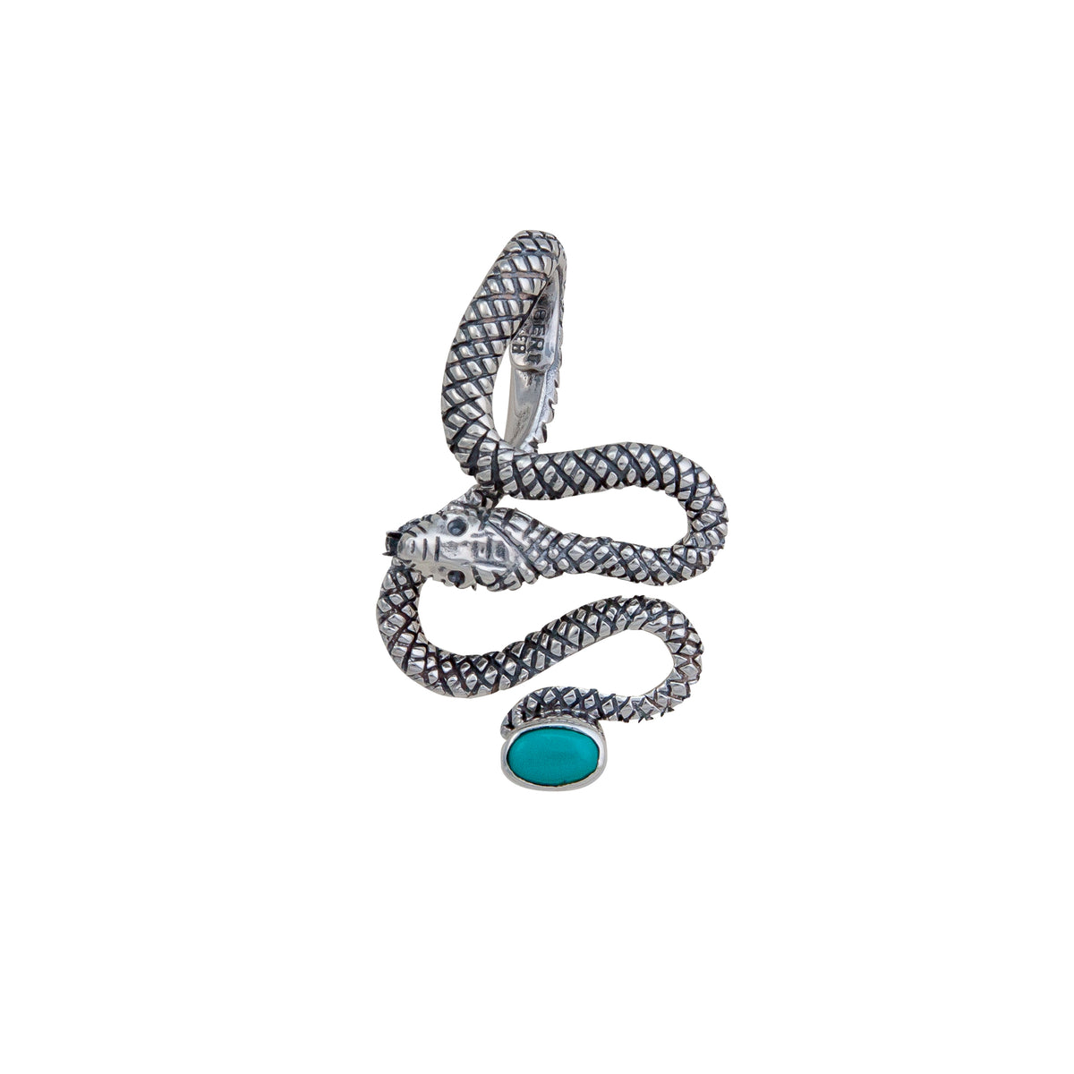 Sterling Silver Turquoise Snake Pendant | Charles Albert Jewelry