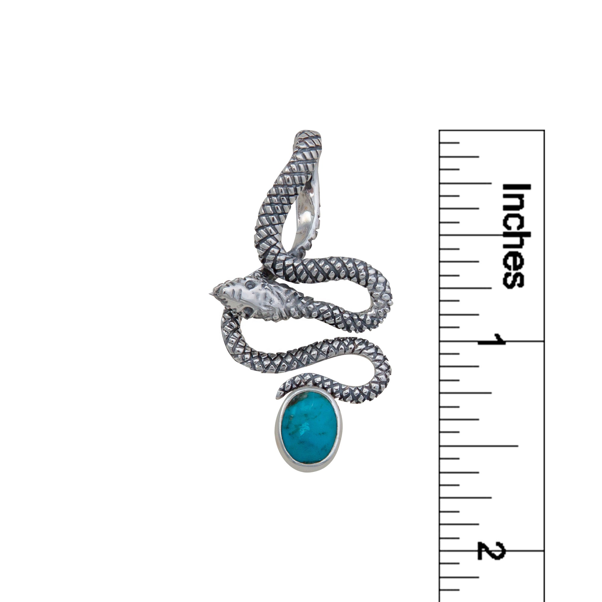 Sterling Silver Turquoise Snake Pendant | Charles Albert Jewelry