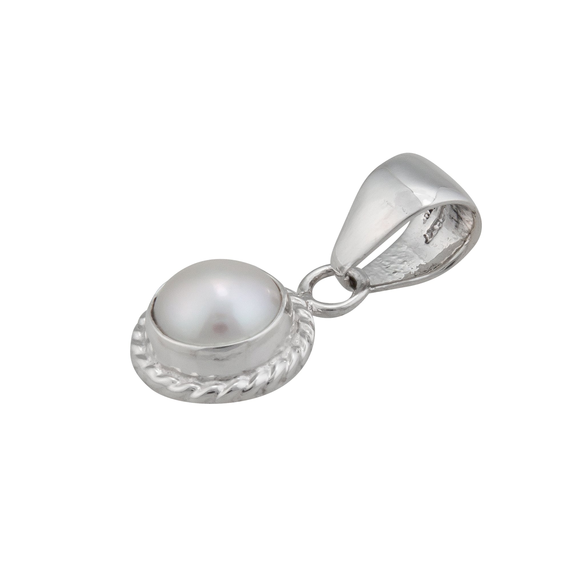 Sterling Silver White Pearl Rope Pendant | Charles Albert Jewelry