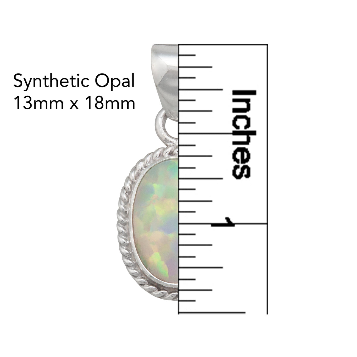 Sterling Silver White Synthetic Opal Rope Pendant | Charles Albert Jewelry