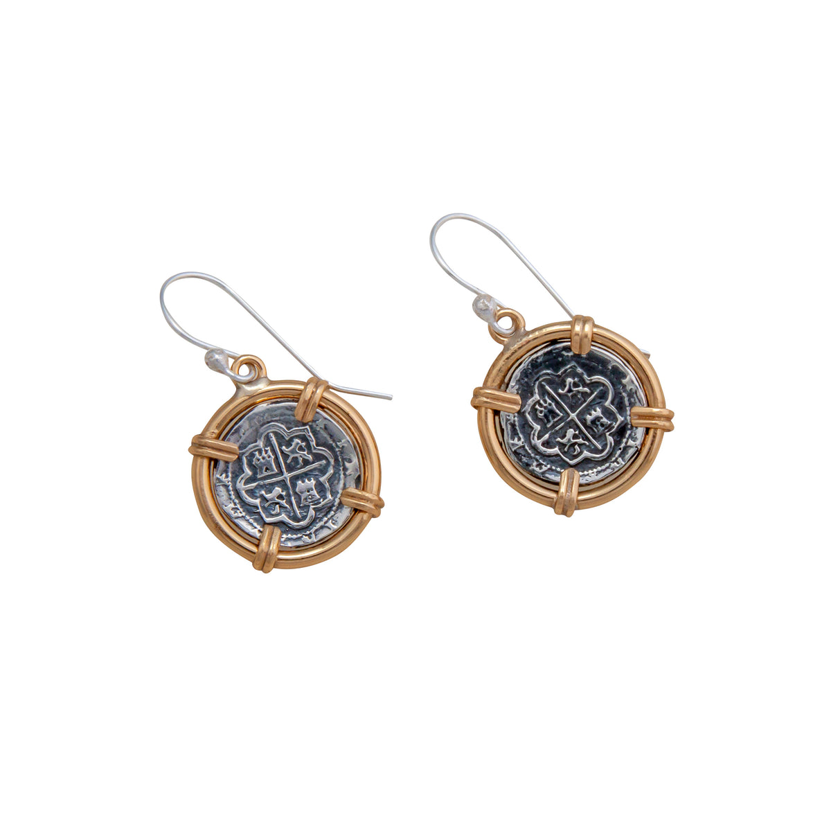 Sterling Silver and Alchemia Replica Spanish Coin Drop Earrings | Charles Albert Jewelry