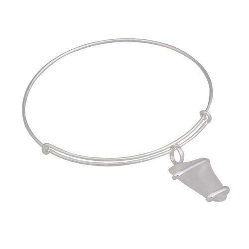 White Pompano Beach Glass Adjustable Charm Bangle | Charles Albert Jewelry