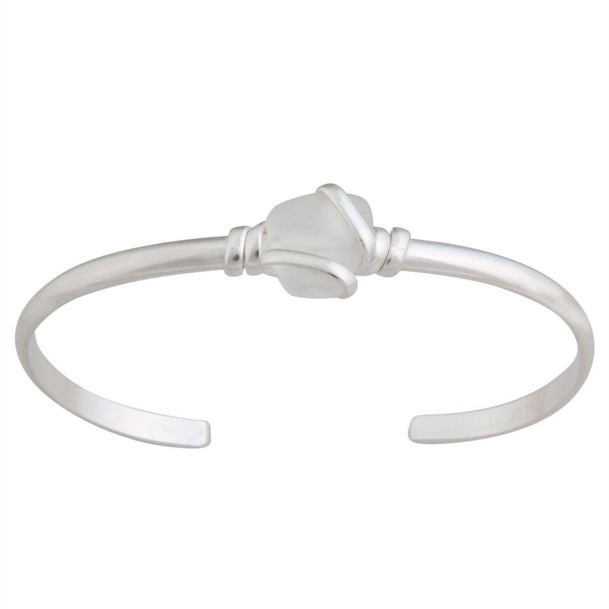 White Pompano Beach Glass Mini Cuff | Charles Albert Jewelry