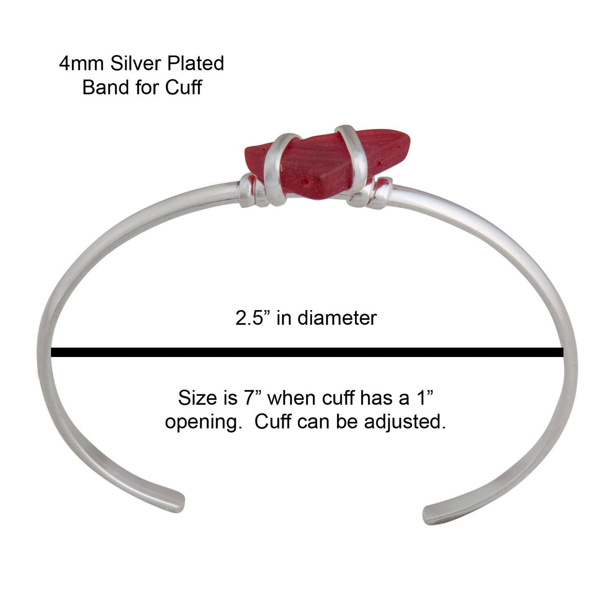 White Pompano Beach Glass Mini Cuff | Charles Albert Jewelry