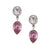 Charles Albert Jewelry - Adore Sterling Silver Quartz and Pink CZ Post Earrings - Front View