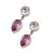 Charles Albert Jewelry - Adore Sterling Silver Quartz and Pink CZ Post Earrings - Side View