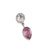 Charles Albert Jewelry - Adore Sterling Silver Quartz and Pink CZ Post Earrings