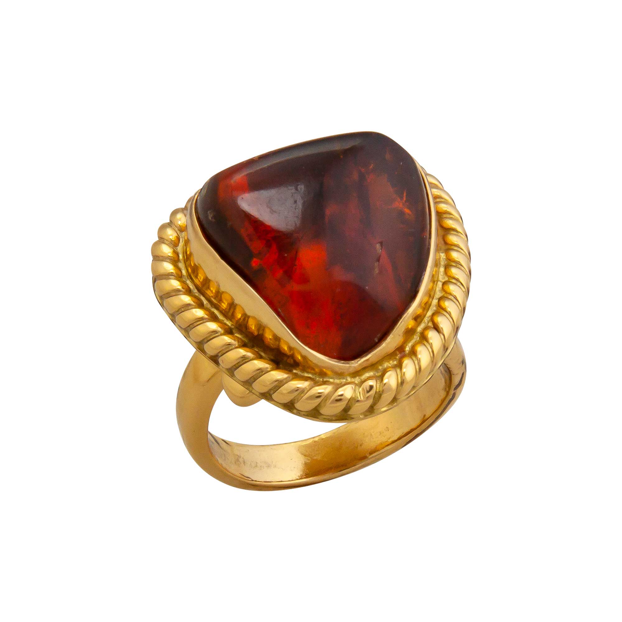 Charles Albert Jewelry - Alchemia Amber Adjustable Rope Ring - Front View